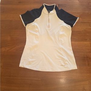 Cutter and Buck by Annika Women's Black and White Zip polo style Top